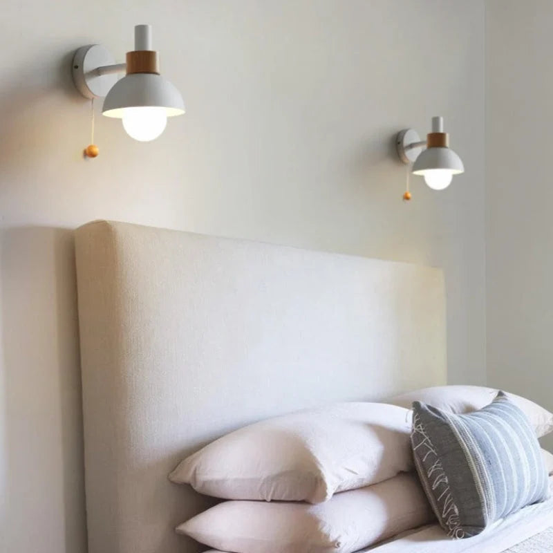Wall Lamp Scandinavian Pull Cord E27 Socket