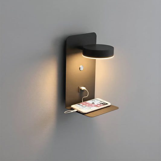 Wall Lamp USB Charging Shelf Touch Dimmable