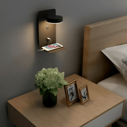Wall Lamp USB Charging Shelf Touch Dimmable