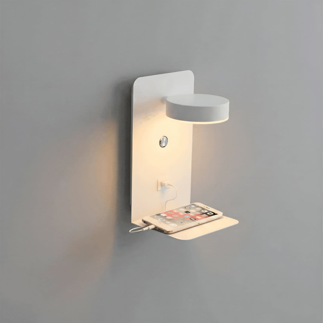 Wall Lamp USB Charging Shelf Touch Dimmable