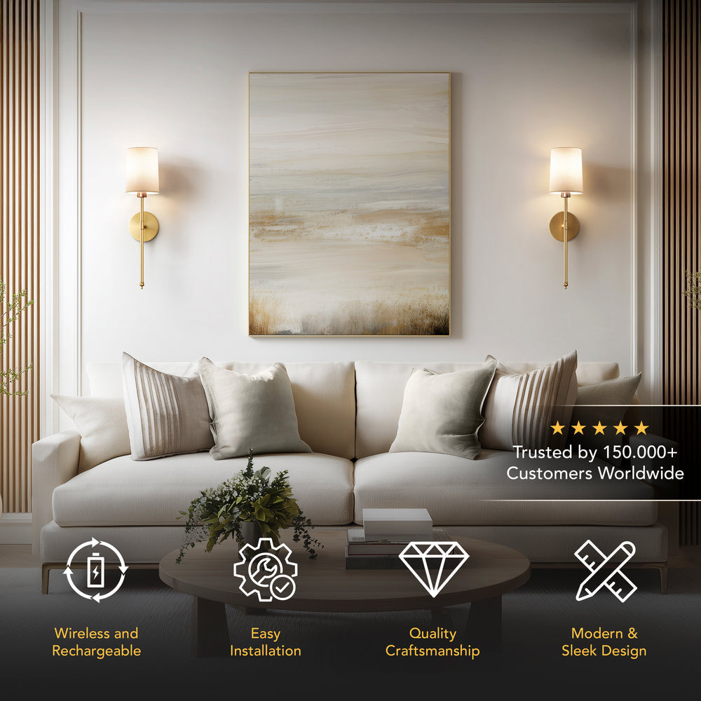 Wall Light Battery-Operated Remote & No-Drill Mount