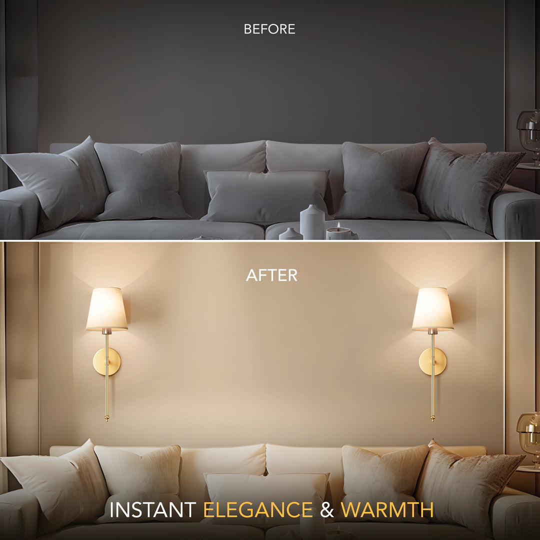 Wall Light Battery-Operated Remote & No-Drill Mount