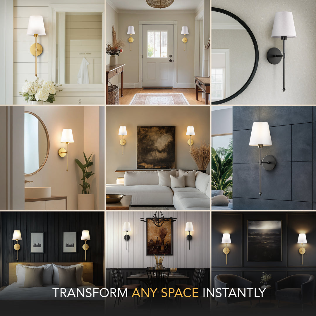 Wall Light Battery-Operated Remote & No-Drill Mount