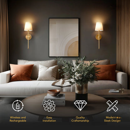 Wall Light Battery-Operated Remote & No-Drill Mount