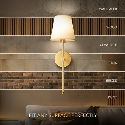 Wall Light Battery-Operated Remote & No-Drill Mount