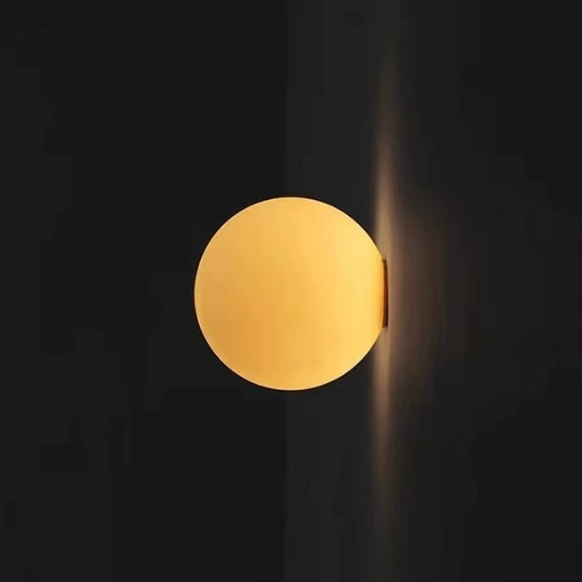 Wall Light Frosted Glass Globe Integrated LED Moisture Resistant