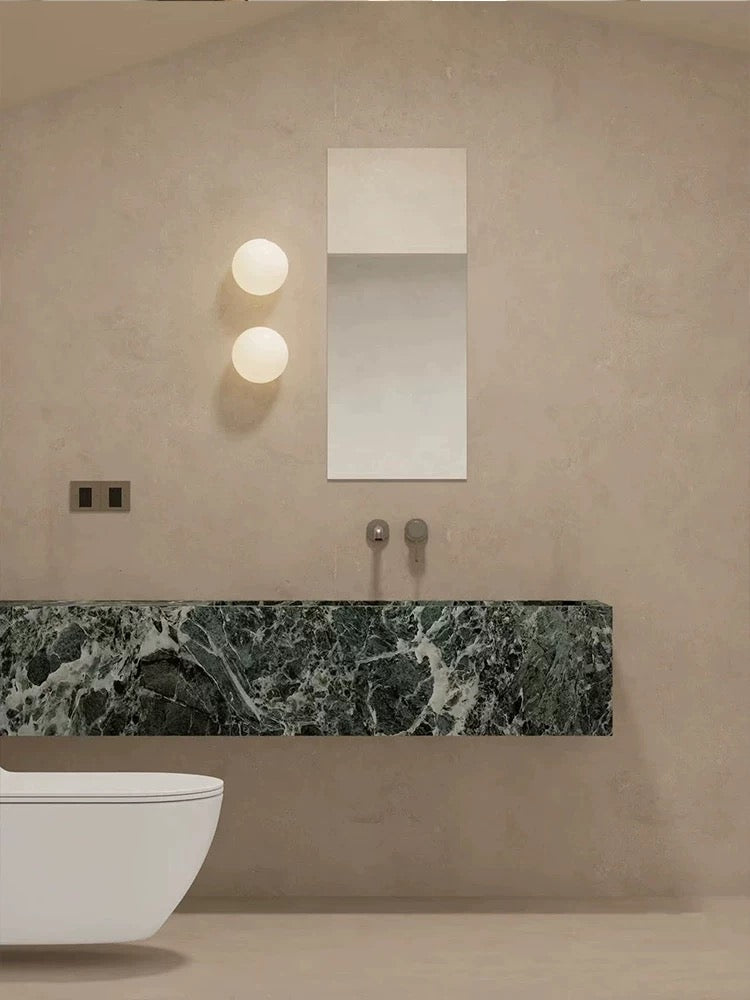 Wall Light Frosted Glass Globe Integrated LED Moisture Resistant