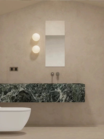 Wall Light Frosted Glass Globe Integrated LED Moisture Resistant
