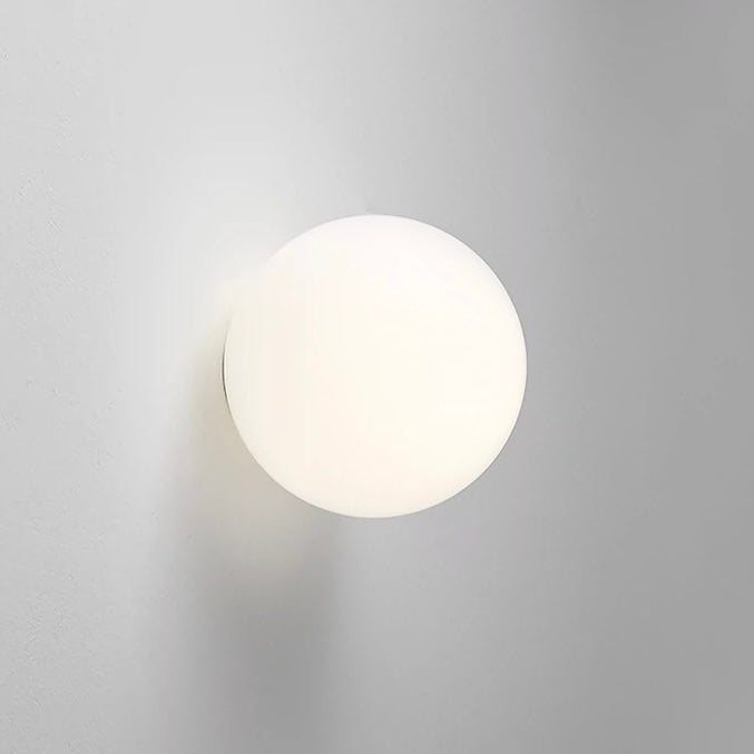 Wall Light Frosted Glass Globe Integrated LED Moisture Resistant