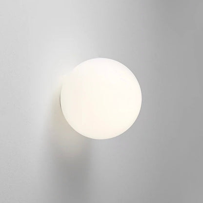 Wall Light Frosted Glass Globe Integrated LED Moisture Resistant