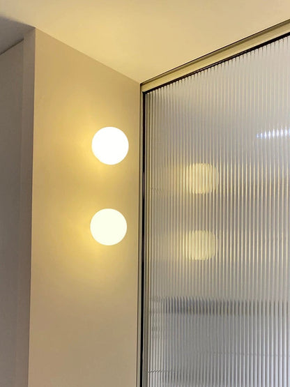 Wall Light Frosted Glass Globe Integrated LED Moisture Resistant