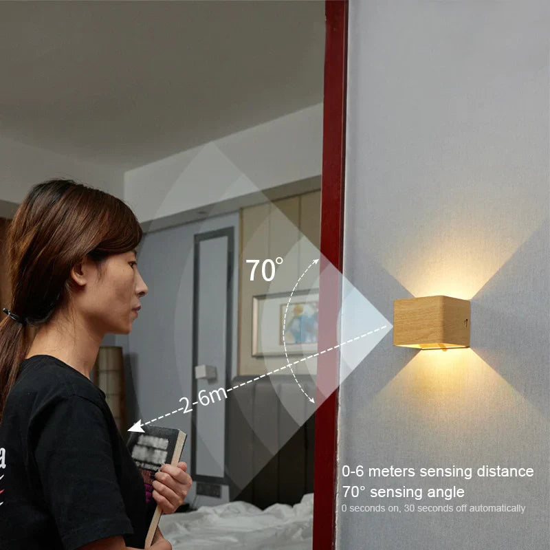 Wall Light Motion Sensor USB Rechargeable Magnetic Mount