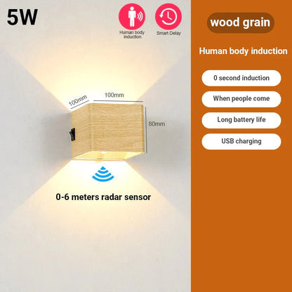 Wall Light Motion Sensor USB Rechargeable Magnetic Mount