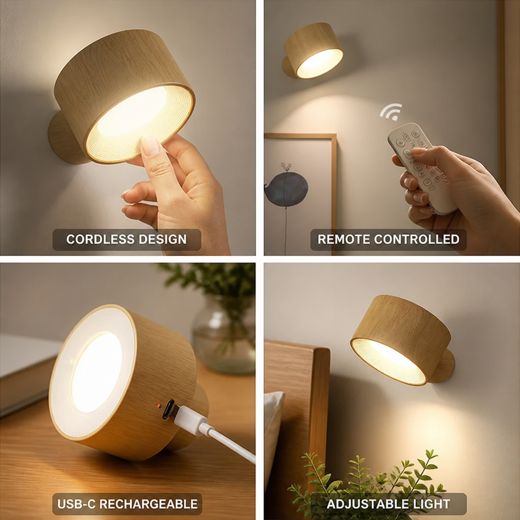 Wall Light Rechargeable USB-C Remote-Controlled