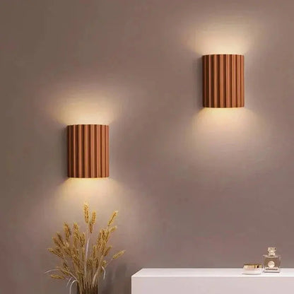 Wall Light Ribbed Resin Up & Down Warm White