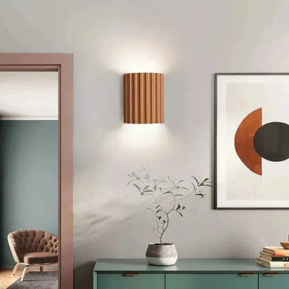 Wall Light Ribbed Resin Up & Down Warm White