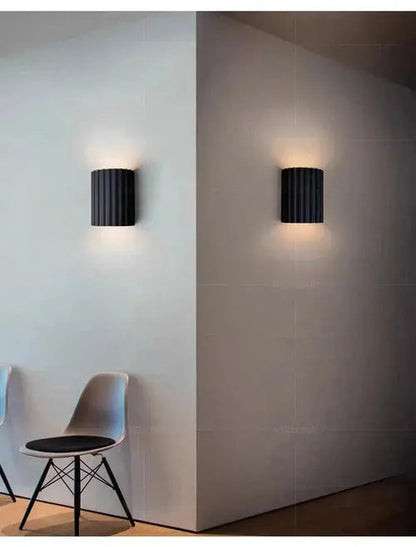 Wall Light Ribbed Resin Up & Down Warm White