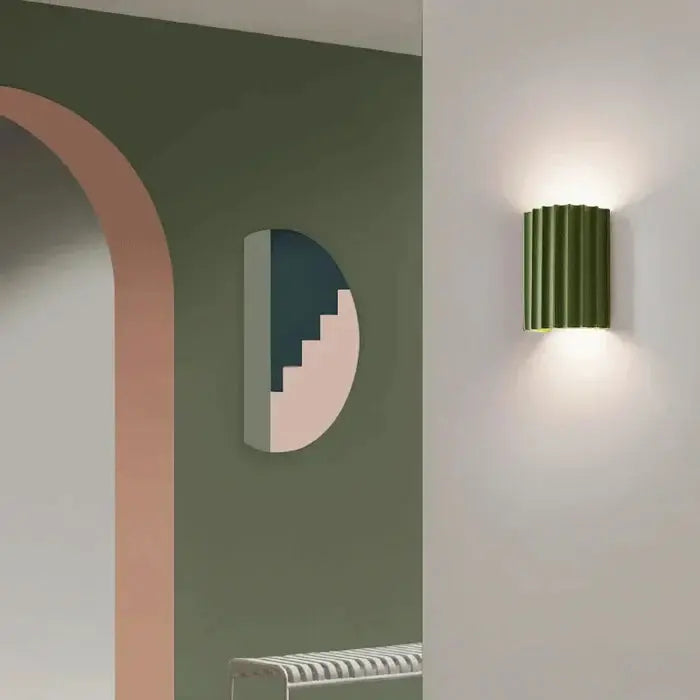 Wall Light Ribbed Resin Up & Down Warm White