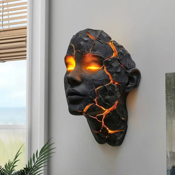 Wall Light Sculpture Handcrafted Resin Glare-Free LED