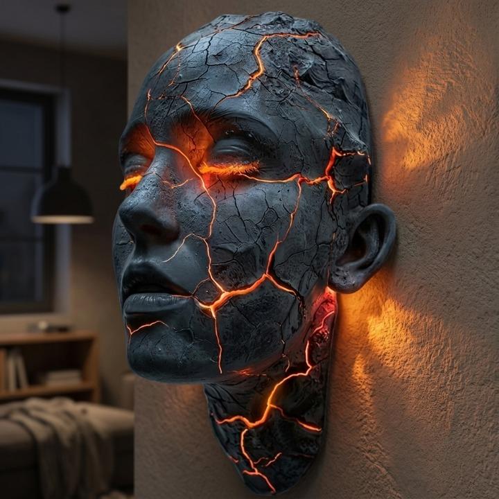 Wall Light Sculpture Handcrafted Resin Glare-Free LED