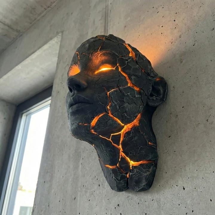 Wall Light Sculpture Handcrafted Resin Glare-Free LED