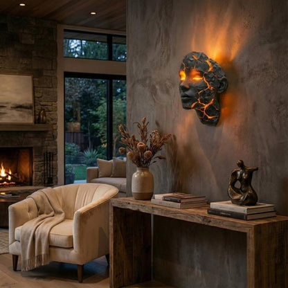 Wall Light Sculpture Handcrafted Resin Glare-Free LED
