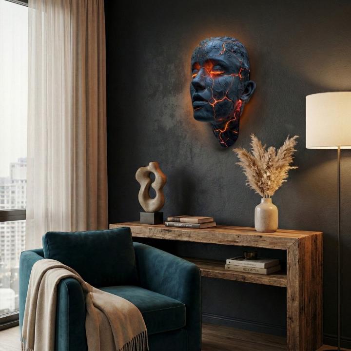 Wall Light Sculpture Handcrafted Resin Glare-Free LED