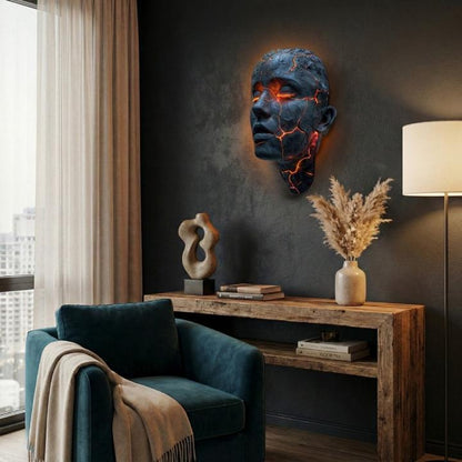 Wall Light Sculpture Handcrafted Resin Glare-Free LED