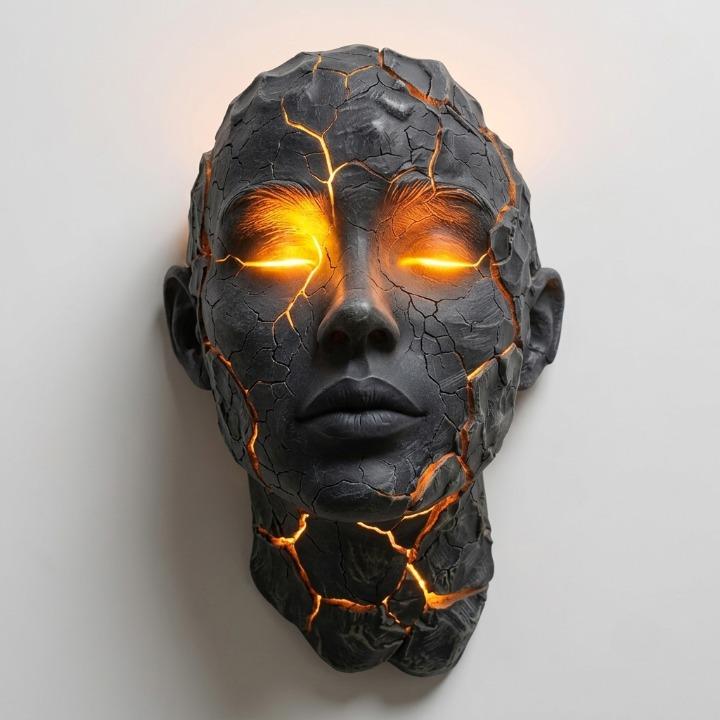 Wall Light Sculpture Handcrafted Resin Glare-Free LED