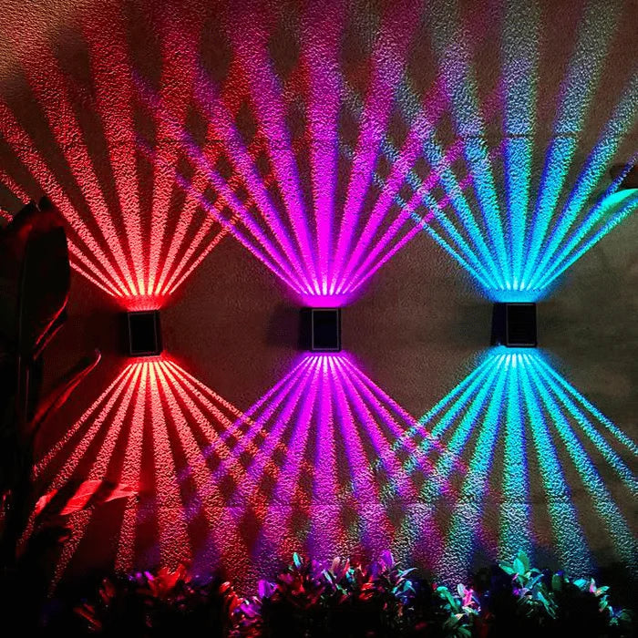 Wall Light Solar Dual-Beam Multicolor & Adjustable Brightness