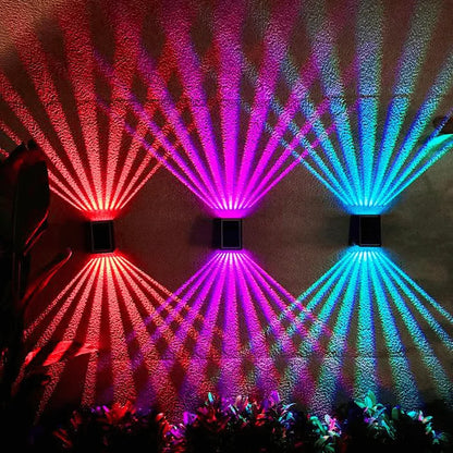 Wall Light Solar Dual-Beam Multicolor & Adjustable Brightness