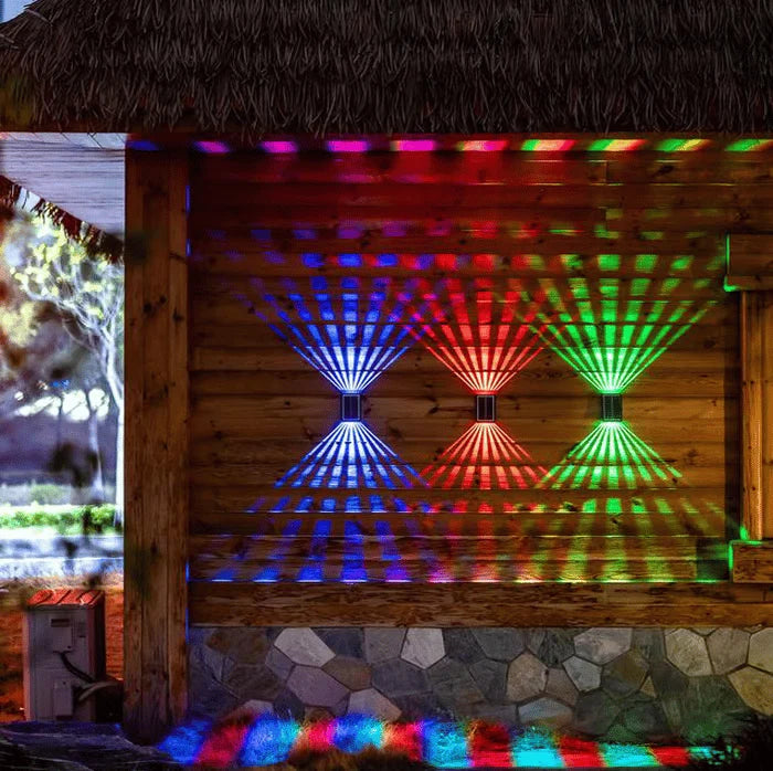 Wall Light Solar Dual-Beam Multicolor & Adjustable Brightness