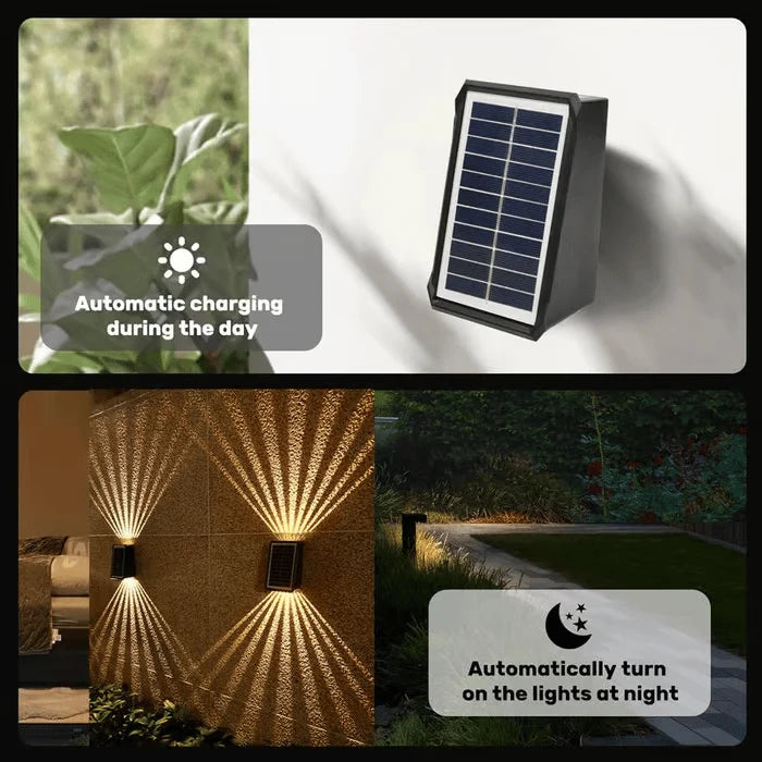 Wall Light Solar Dual-Beam Multicolor & Adjustable Brightness