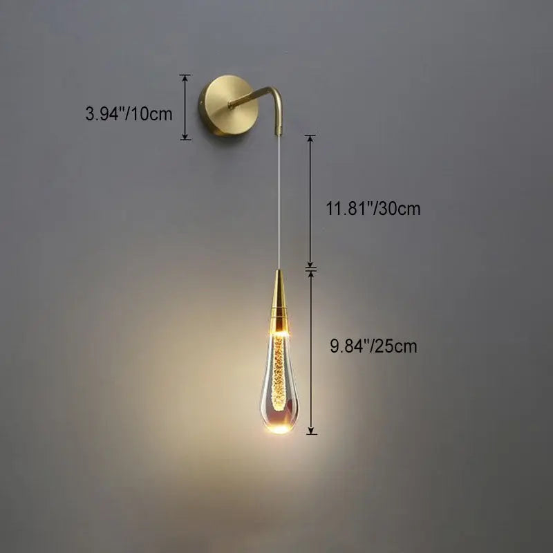 Wall Light Teardrop Glass LED Hardwired