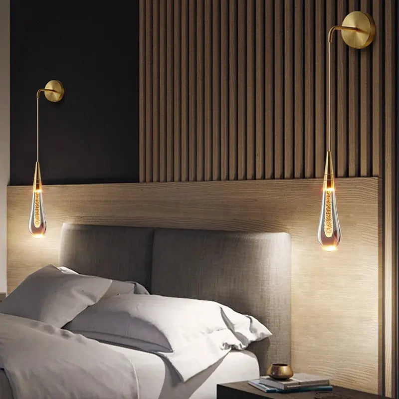 Wall Light Teardrop Glass LED Hardwired