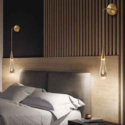 Wall Light Teardrop Glass LED Hardwired