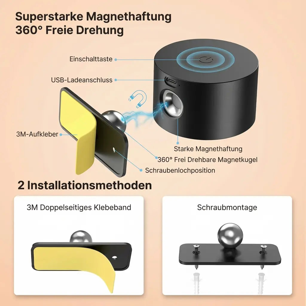 Wall Light Wireless & Magnetic USB Rechargeable Dimmable