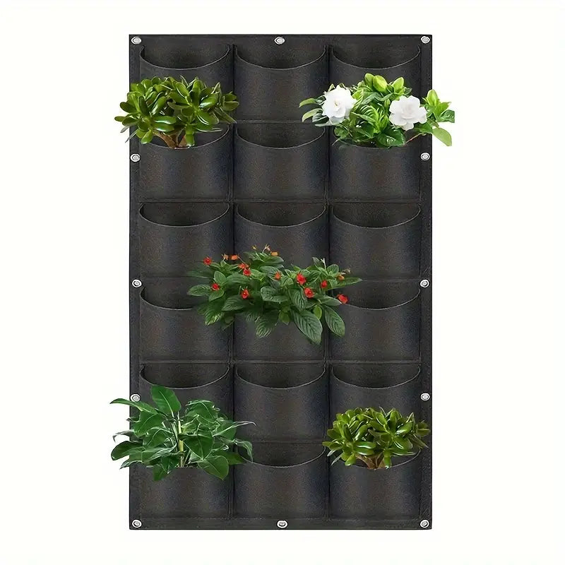 Wall-Mount Planter Bag 18 Pockets Breathable Felt
