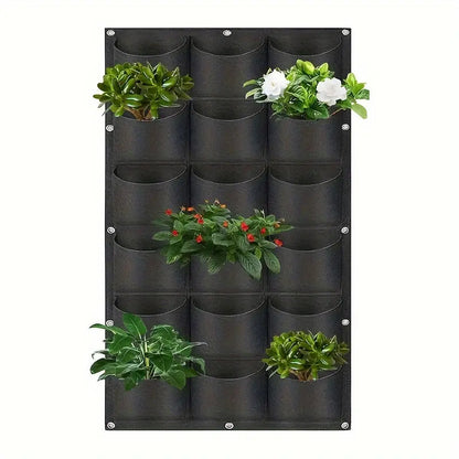 Wall-Mount Planter Bag 18 Pockets Breathable Felt