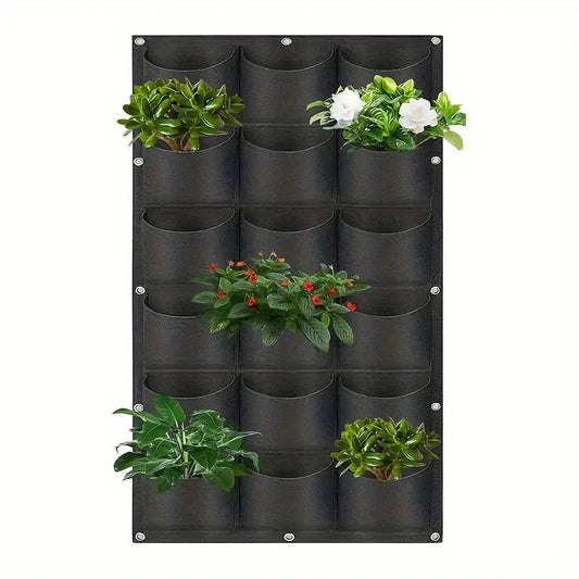 Wall-Mount Planter Bag 18 Pockets Breathable Felt