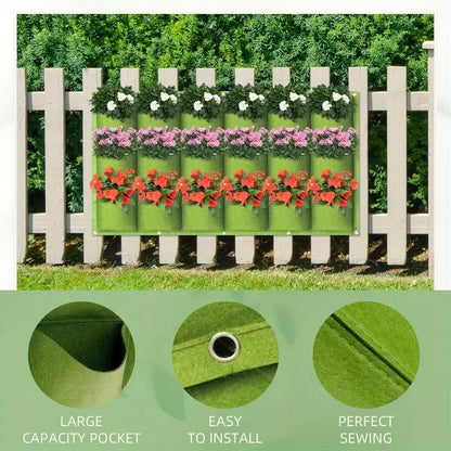 Wall-Mount Planter Bag 18 Pockets Breathable Felt