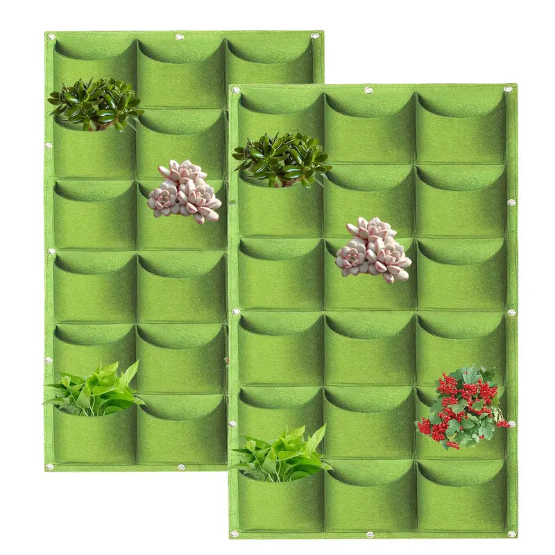 Wall-Mount Planter Bag 18 Pockets Breathable Felt