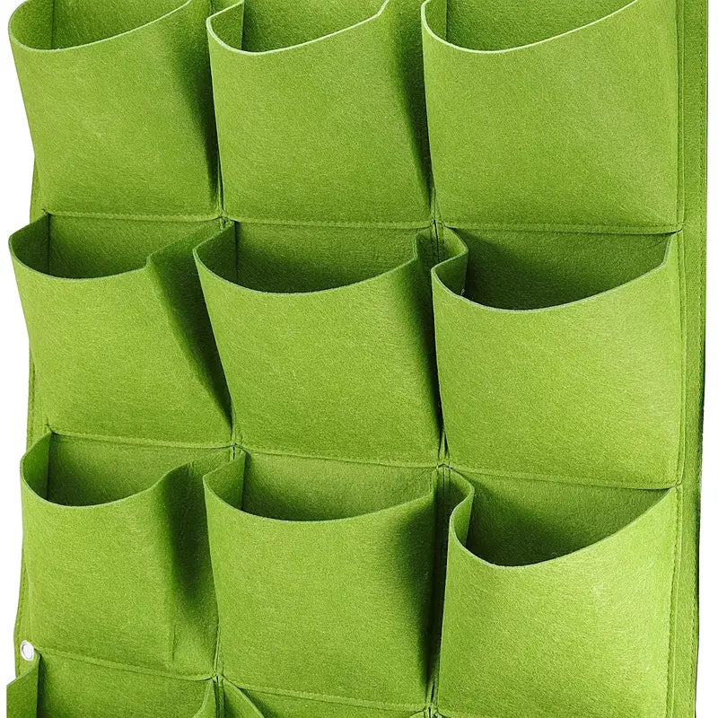 Wall-Mount Planter Bag 18 Pockets Breathable Felt