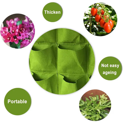 Wall-Mount Planter Bag 18 Pockets Breathable Felt