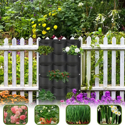 Wall-Mount Planter Bag 18 Pockets Breathable Felt