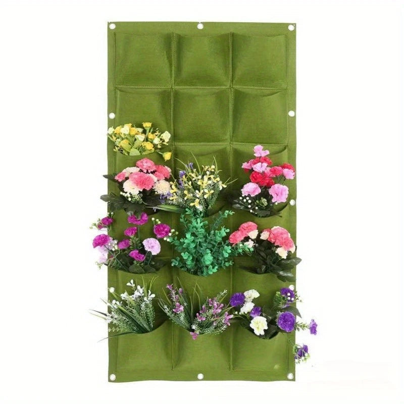 Wall-Mount Planter Bag 18 Pockets Breathable Felt