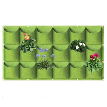 Wall-Mount Planter Bag 18 Pockets Breathable Felt