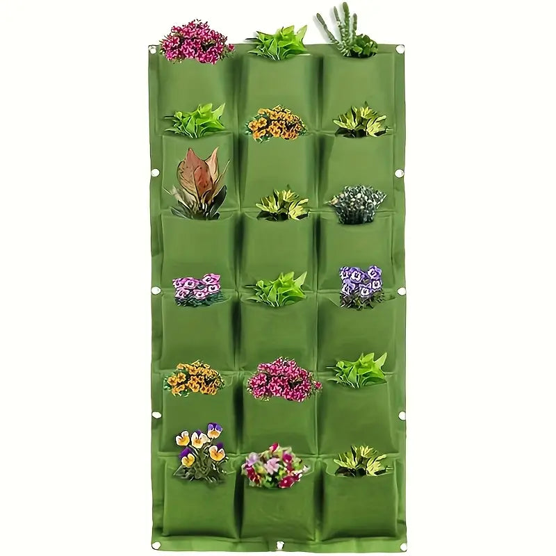 Wall-Mount Planter Bag 18 Pockets Breathable Felt