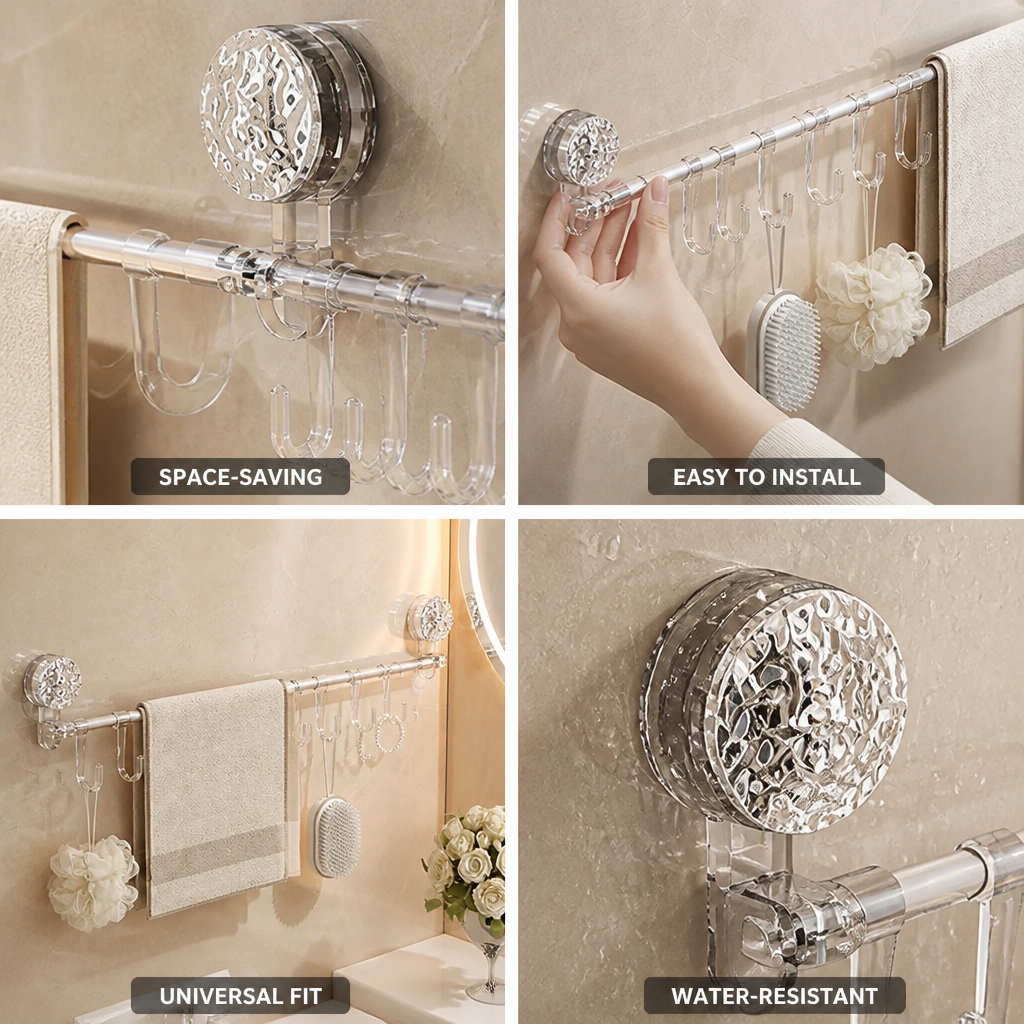 Wall Mount Space-Saving Transparent Universal Fit