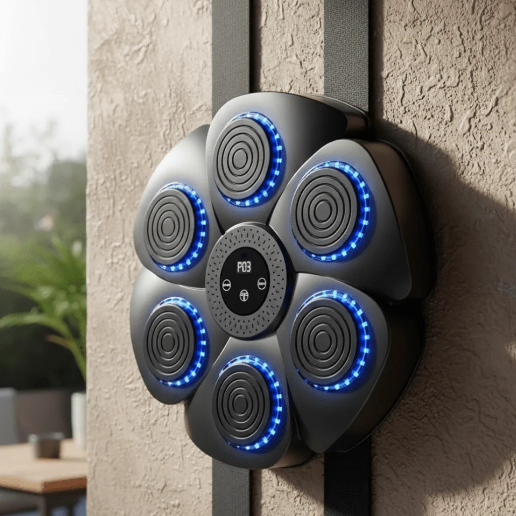 Wall-Mounted Boxing Trainer Bluetooth Music & RGB Lighting